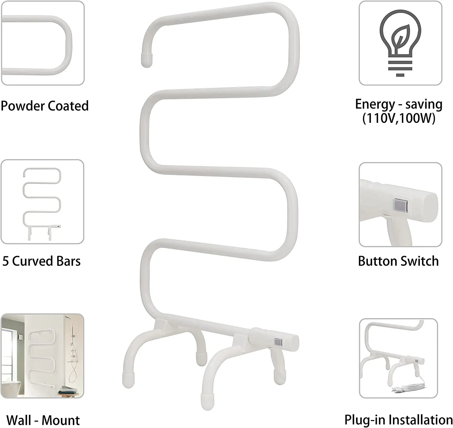 High Quality OEM Service Towel Warmer Electric Heated Electric Towel Rail Electric Towel Radiator