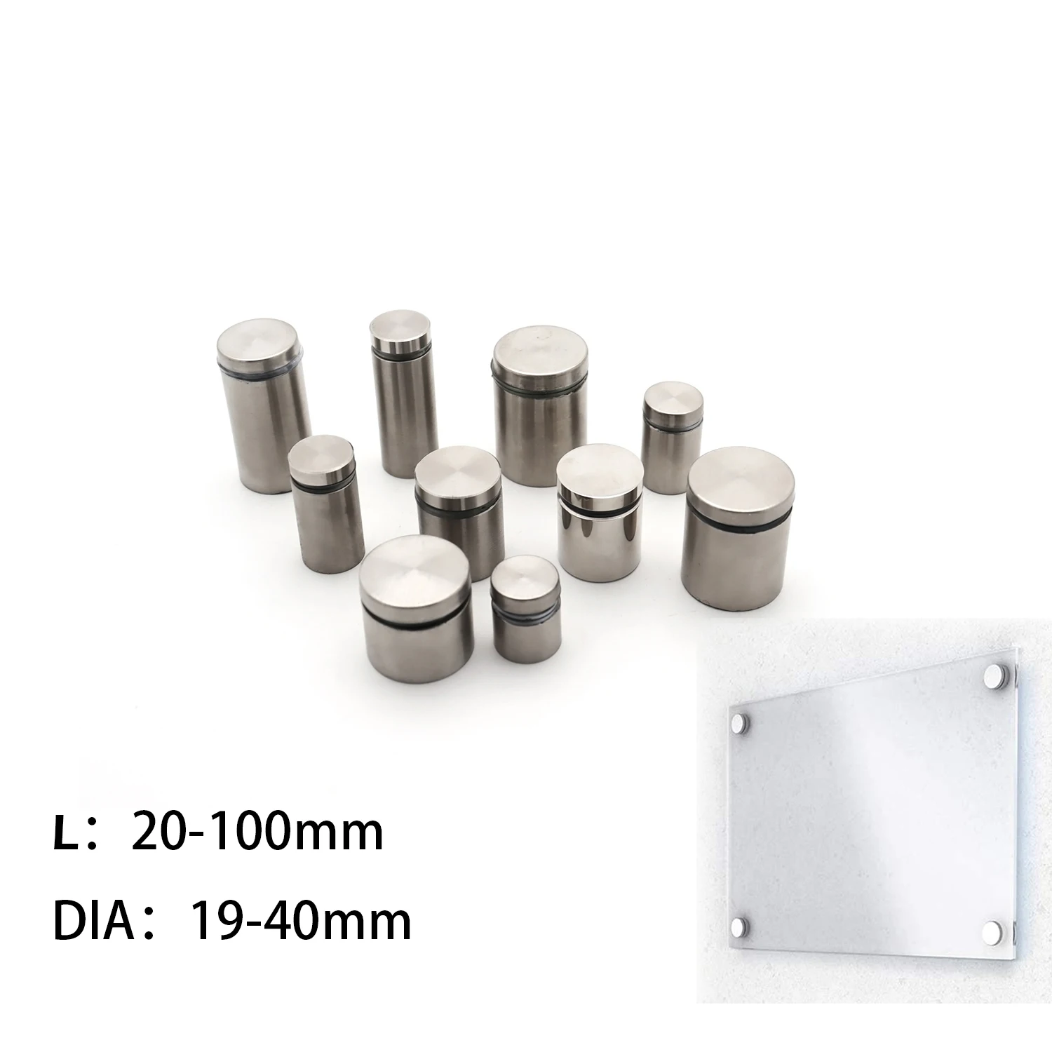 Stainless steel acrylic screw hardware adjustable glass sign holder bracket