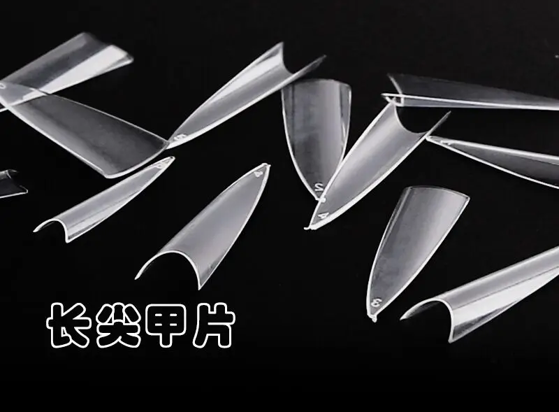  600 шт. сверхдлинный гель для ногтей на шпильке акриловые Прямые c-образные искривленные искусственные Типсы
