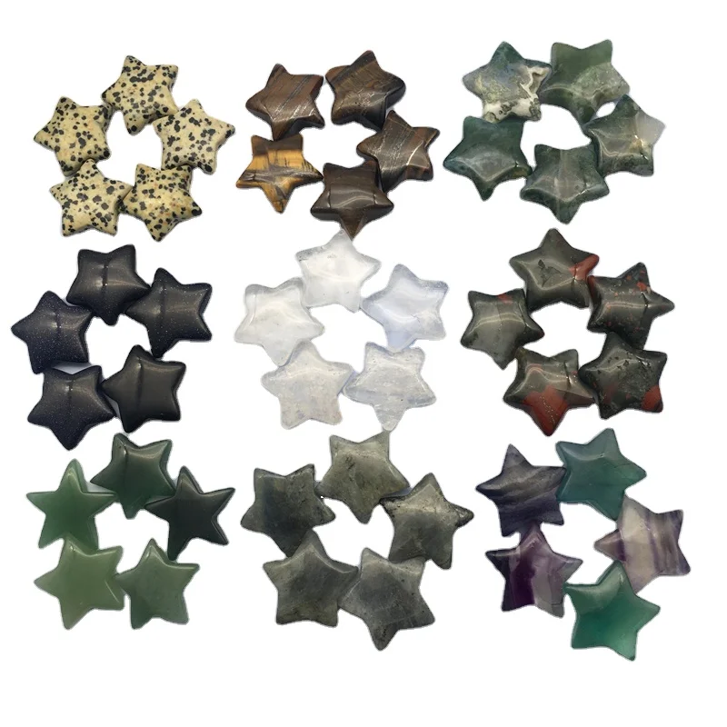Natural star Shaped Healing Crystal Carving Mini Crystal 3cm Crystals Star