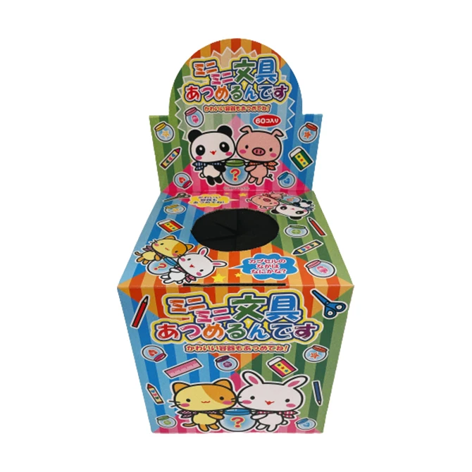Lottery cute toy stationaries lucky mystery ticket raffle cardboard box lucky draw box