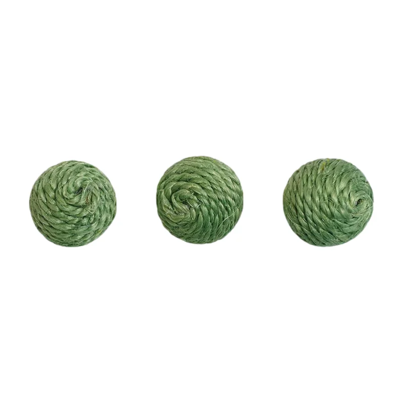 High Quality Cat Teasing Stick Bite Resistant Sisal Toy Ball Cat Toy Peas Shape Storage Teething Chew Playing Pet Toy foe Cat