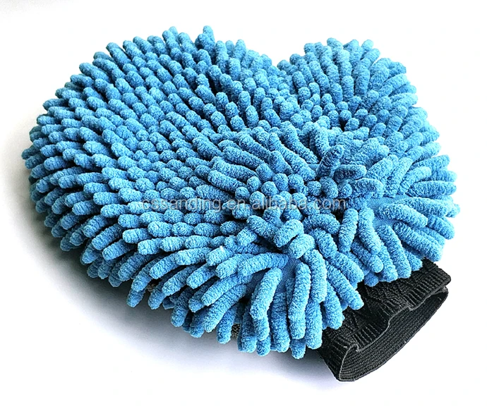 Microfiber Chenille Pets Dog Bath Cleaning Glove Super Drying