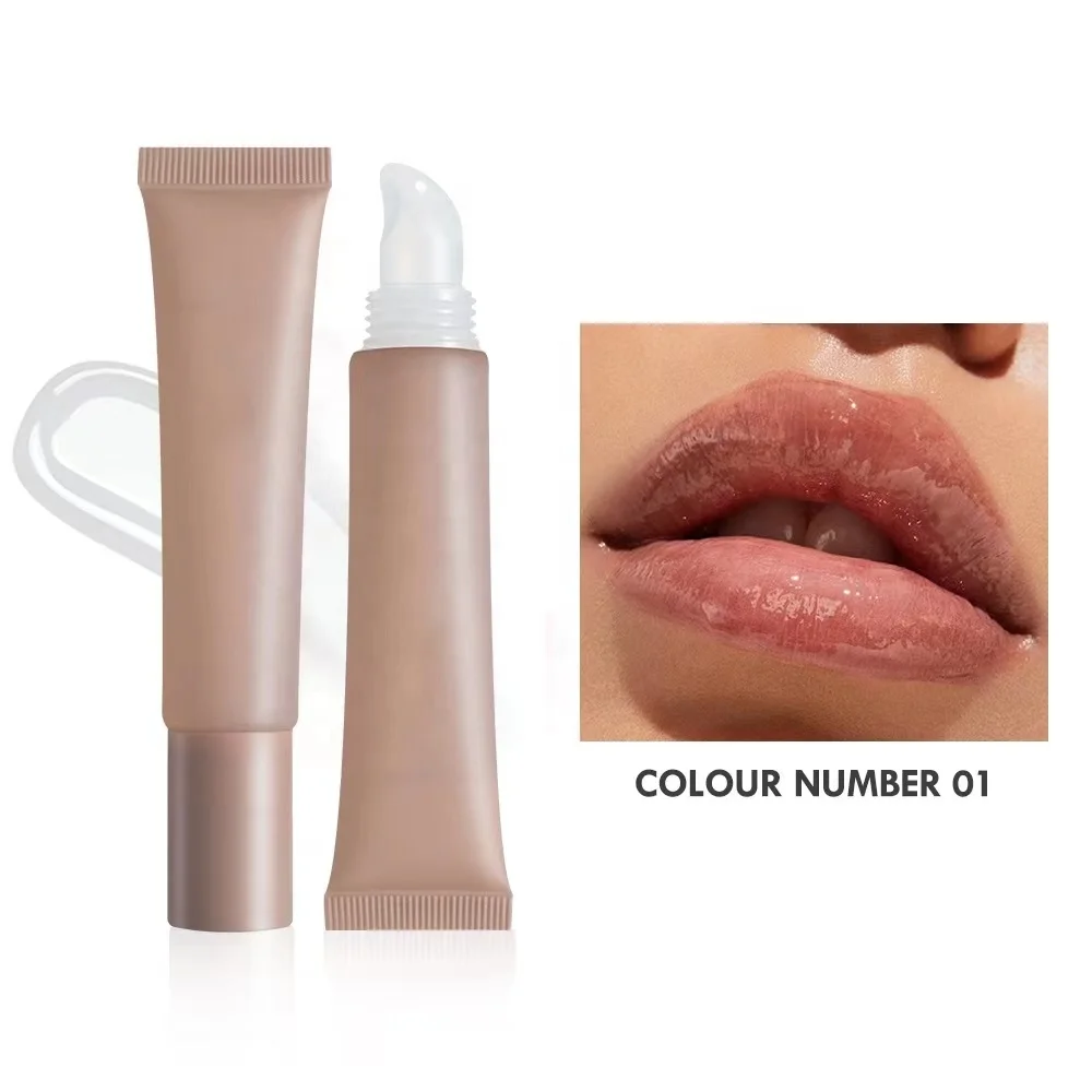 No Logo Shiny Gloss Fat Oil  Lip Glow Oil Moisturizing Smooth Vegan Tinted Balm for Dry Lip Care Plumper Balm