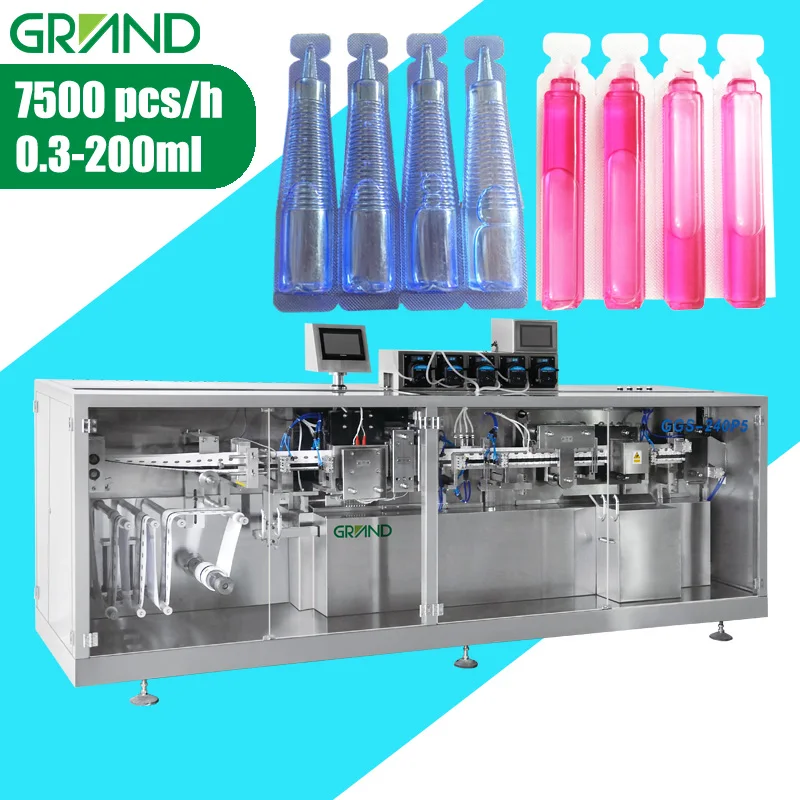 GGS240-p5 tffs machine pharmaceutical packaging machine for oral liquid PE vial thermoform fill seal machine
