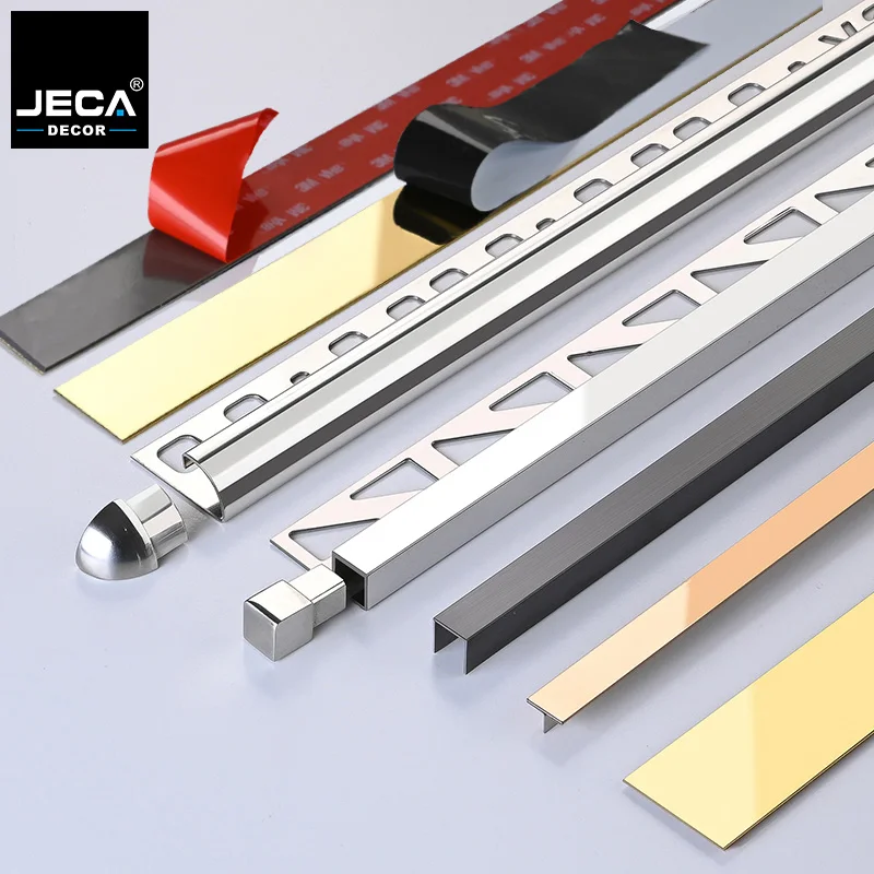 JECA Trim Strip for Metal Stainless Steel 304 Ceramic Tile Profiles Provided Wall and Ceiling Decoration Tile Accessories
