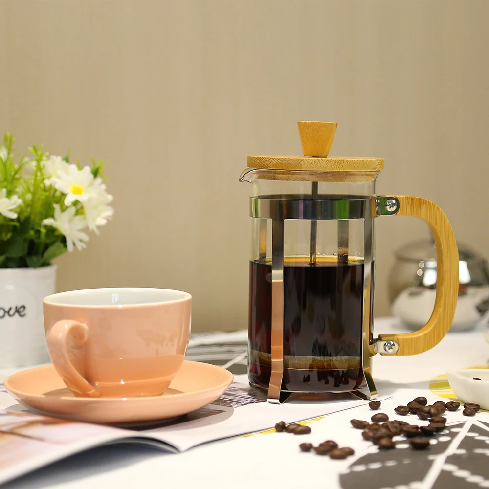 Trending Products 2024 New Arrivals French Press Glass Double Insulated 304 Stainless Steel Coffee Maker