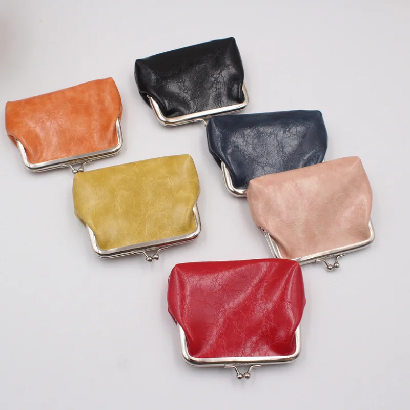 Custom Womens Short Wallet Creative Mini Buckle Coin Purse Portable PU Leather Ladies Clutch Bag