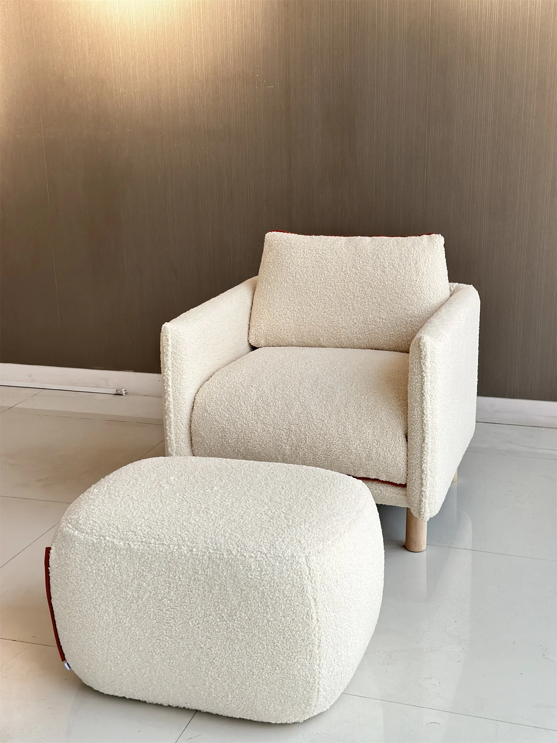 White color armchair softer felling with feather