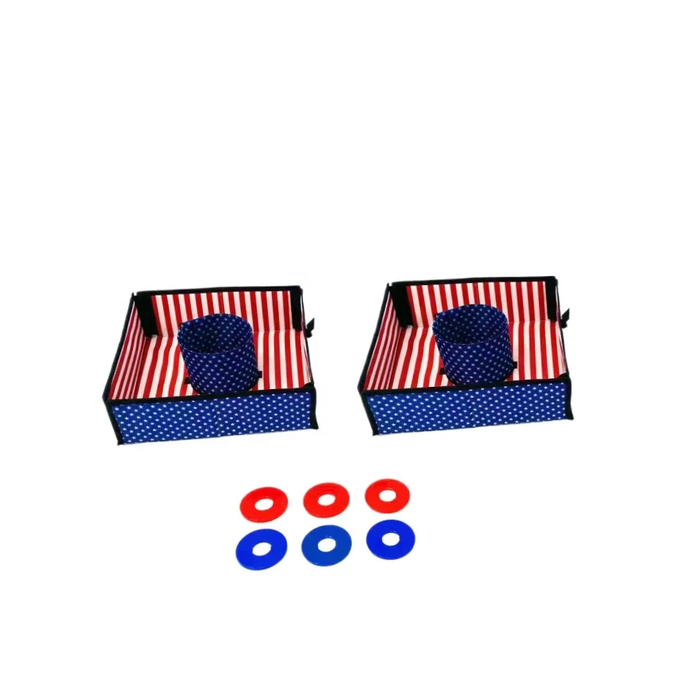 Outbound Collapsible Washer Toss Tic Tac Toe Game Set 2 in 1 Bean bag