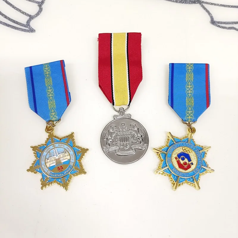 Custom Honor Metal Badge with Ribbon Safety Pin Engraved UV Printed Medal Souvenir Award for Love Theme Gift