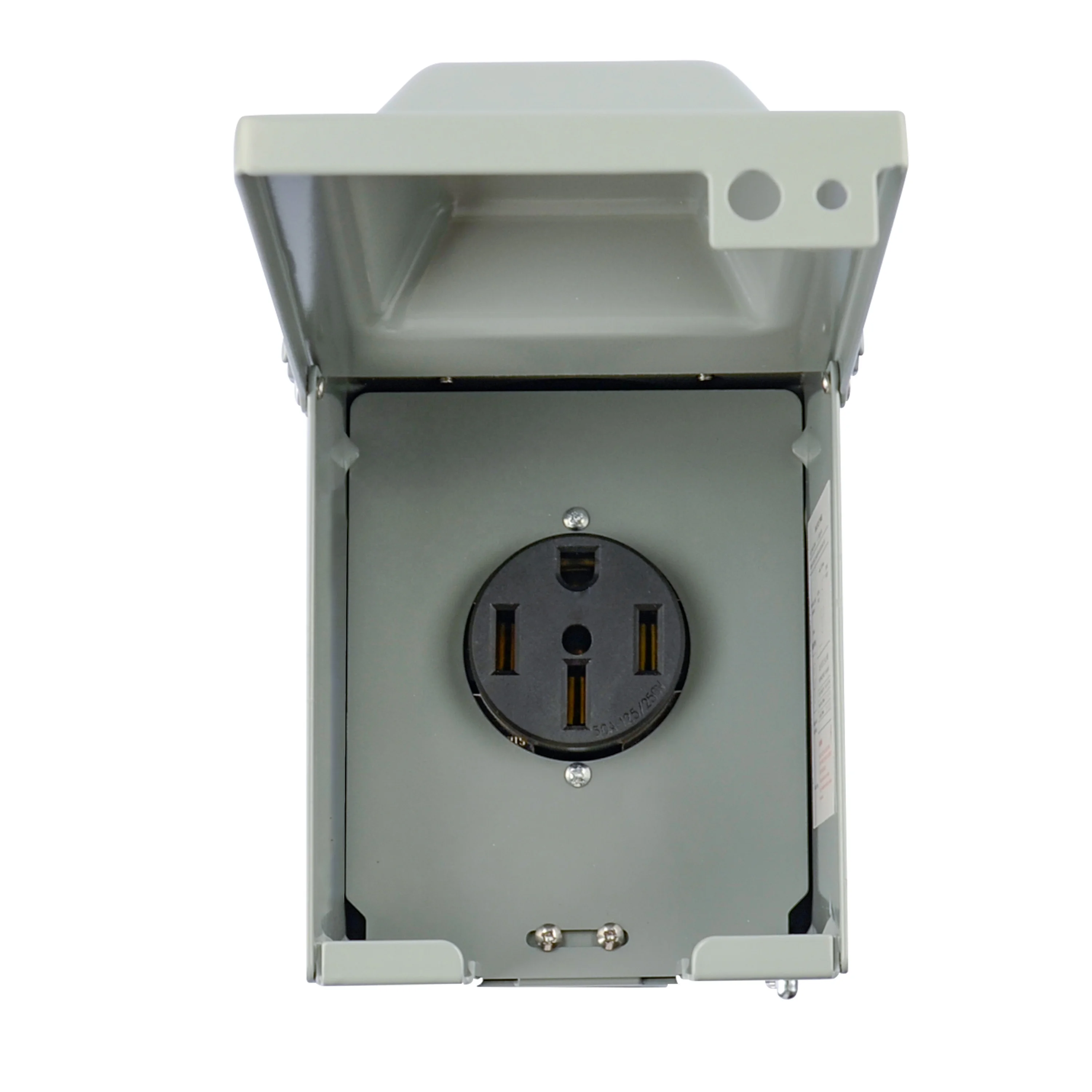 632 50 Amp 125/250V RV/EV Power Outlet Box NEMA 14-50R Receptacle Panel with 50FT 50A Power Extension Cord NEMA 14-50P/14-50R