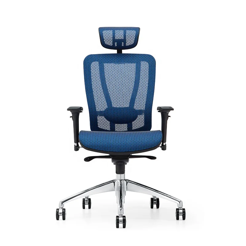 
ZHIXING Modern Ergonomic Adjustable Functions Blue Mesh High Back Office Chair 