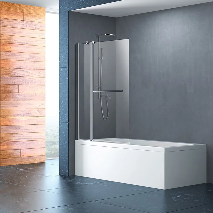 Cabine De Douche Bathroom Luxury Dubai Straight Pivot 6mm Glass 150cm Bathtub Shower Bath Screen