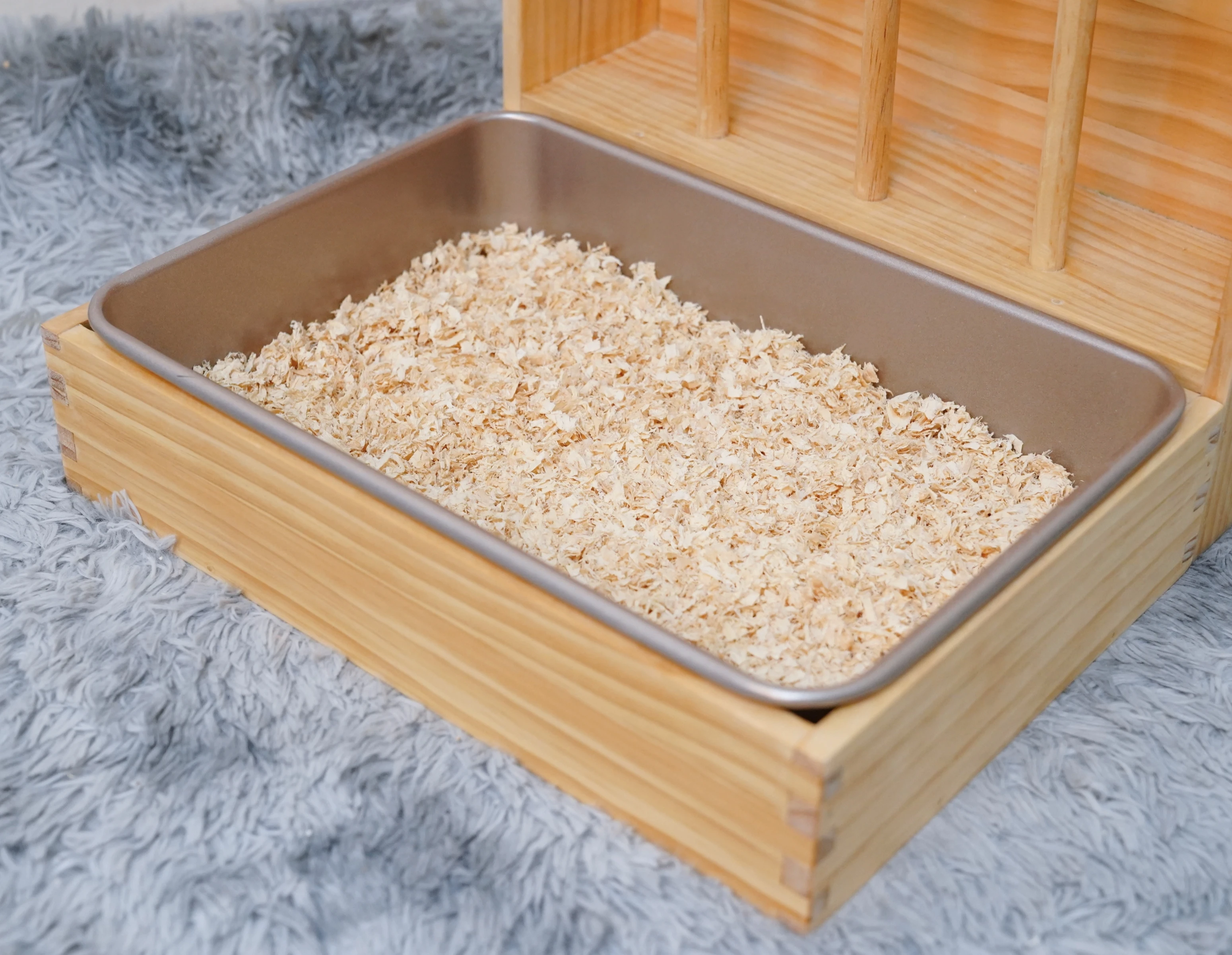 Portable Pet Toilet tray Potty Trainer Chinchilla Rabbit Hamster Litter Box With feeding rack