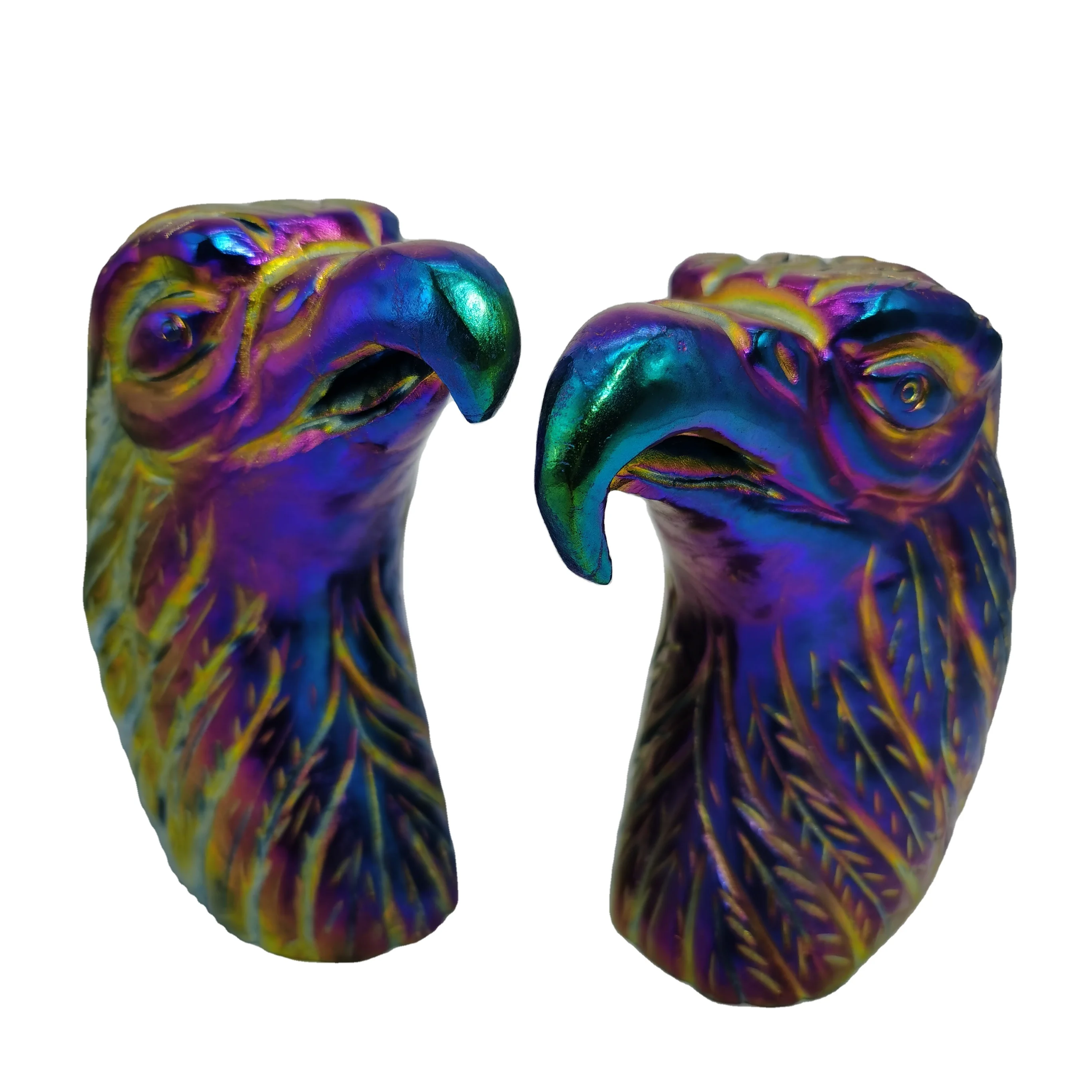 
Hot Sale Natural Stone Crystal Animal Carving Electroplated Eagle Head With Factory Price 