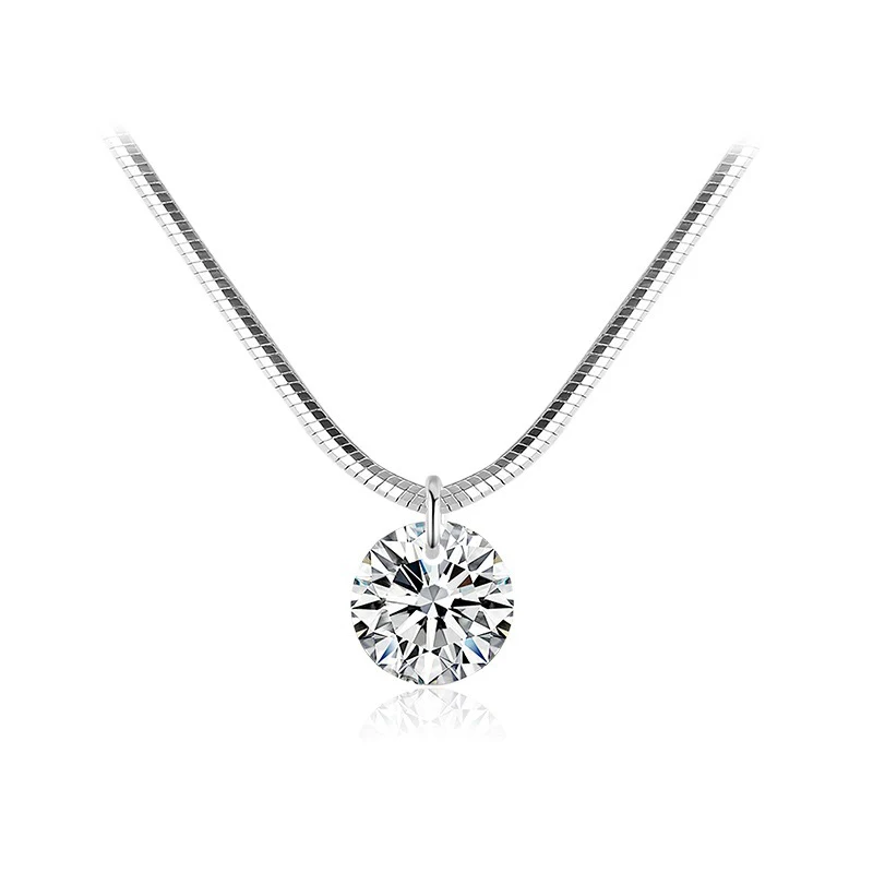 Temperament s925 silver female fresh girl necklace female single diamond fashion short necklace snake bone chain jewelry