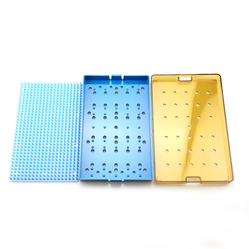 Sterilization  Silicone Mats Medical Disinfection Tray Case Box  For Ophthalmic Medical Instruments