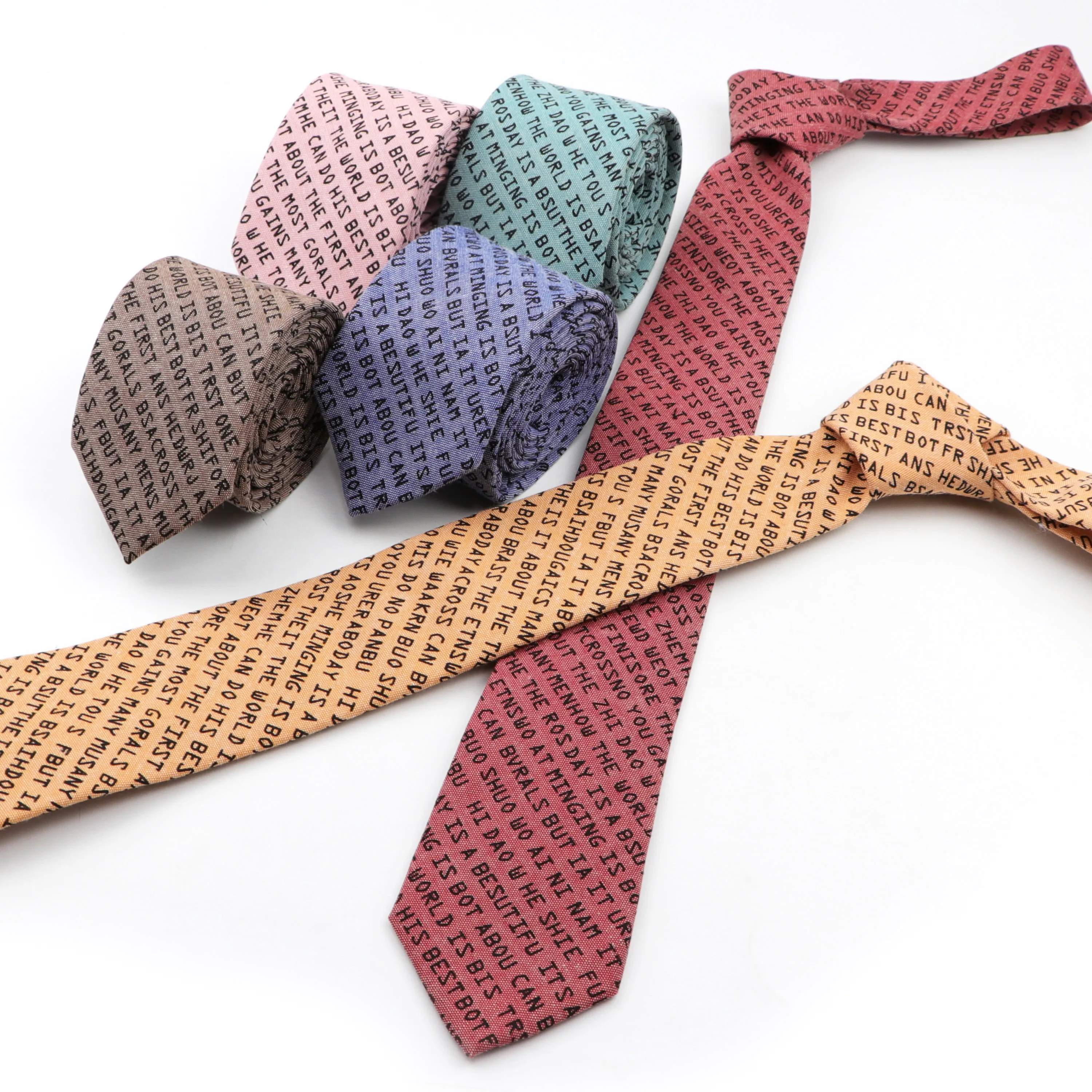 Галстук с буквенным принтом ширина 7 см хлопковый галстук повседневные забавные разноцветные галстуки модный Индивидуальный