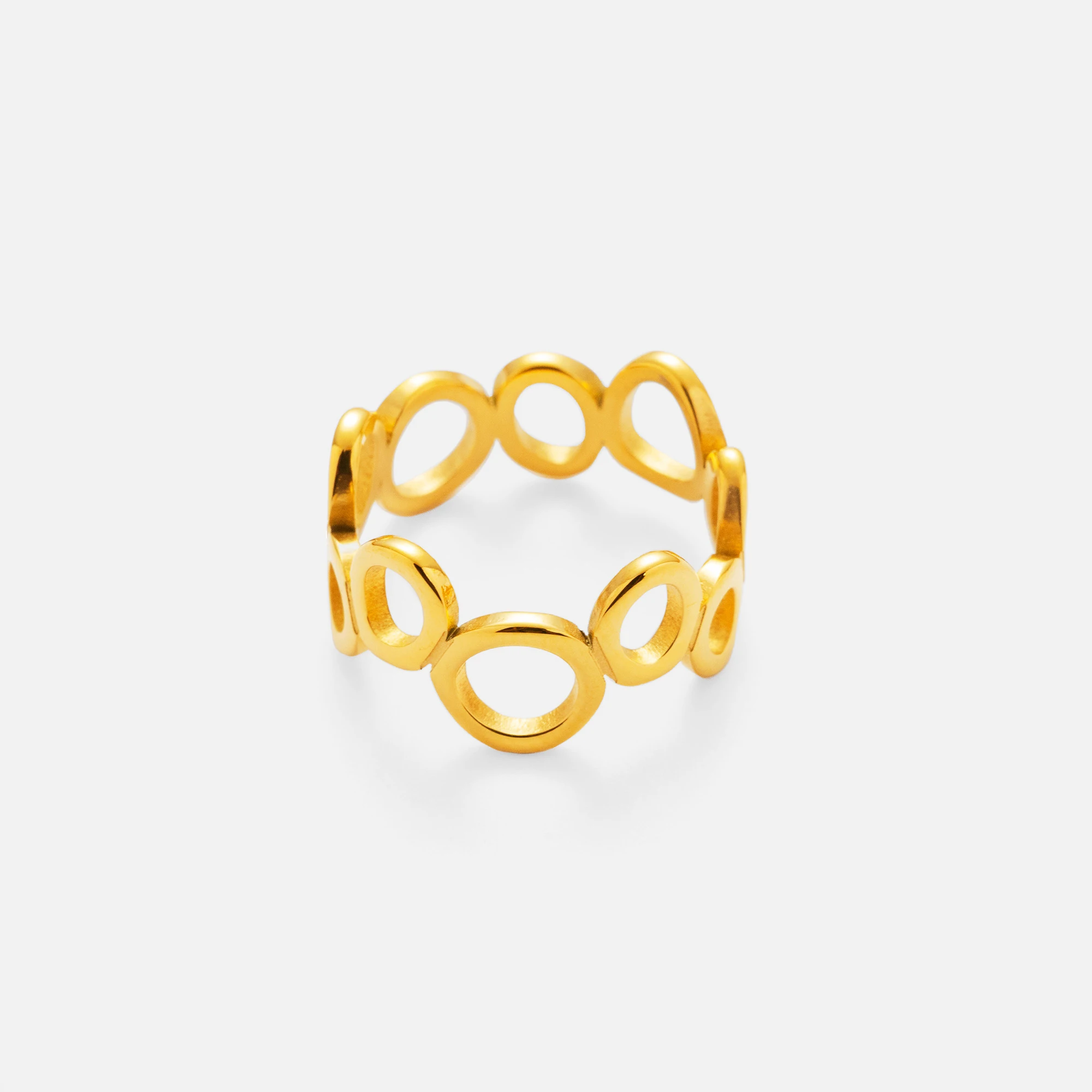 2024 Dazan New HOT INS Trendy 18k PVD Gold Plated Stainless Steel Minimalist Line Unique Designer Ring Luxury Set Women Jewelry