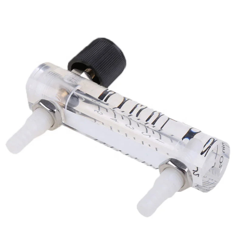 LZQ-3 0-5LPM Gas Oxygen Flows Meter With Control Valves Black+White