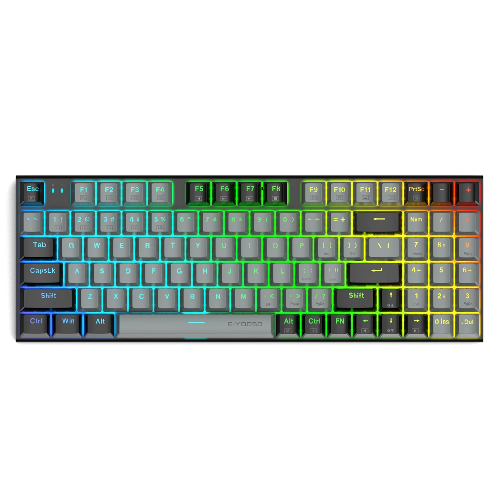 New arrival  94keys layout wired mechanical  keyboard  hot swap  RGB backlight gaming mechanical keyboard for computer/laptop