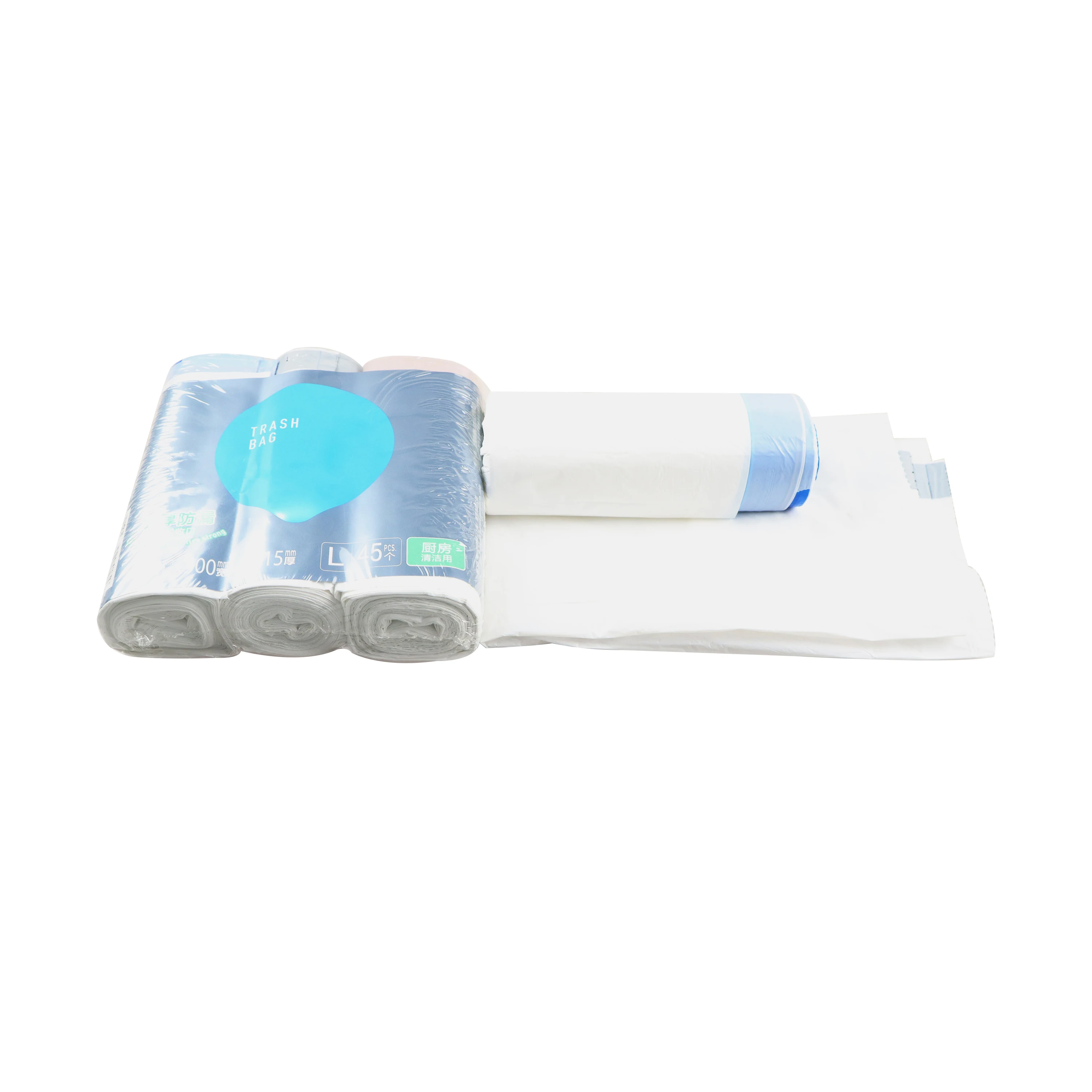 High Quality Shrink Bag Bathroom Trash Can Bin Liners Small Pe Plastic Bags With Drawstring Sealing Handle For Grocery Shopping