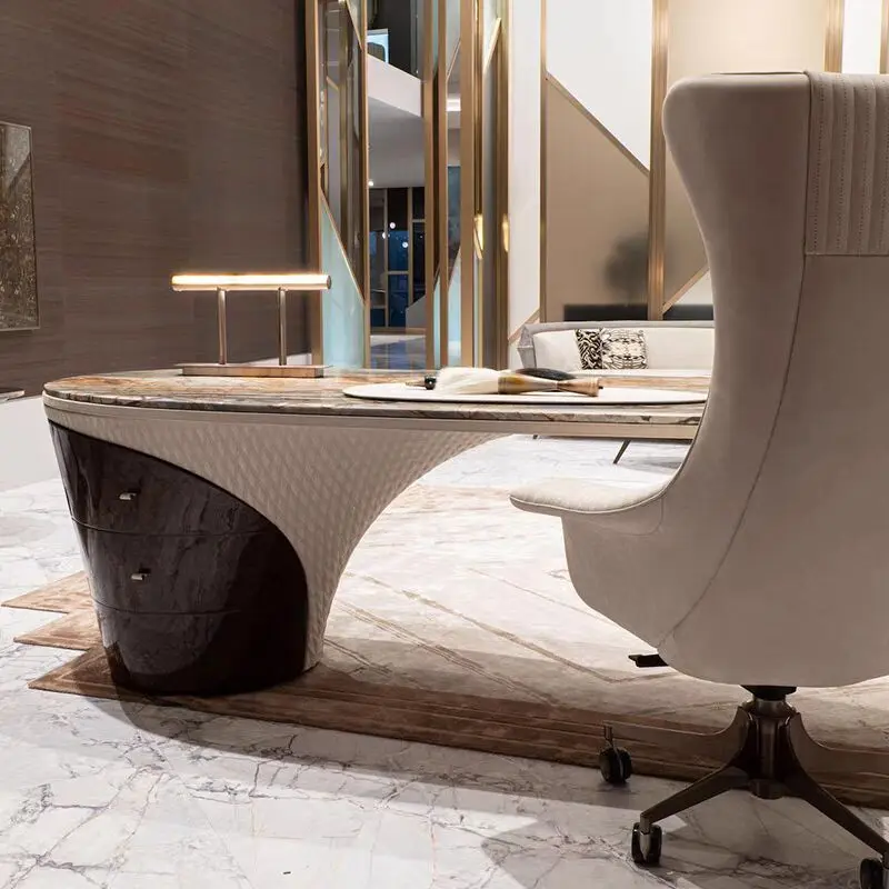High Quality european desk office luxury boss modern design office desk and chair set italy brand office furniture set
