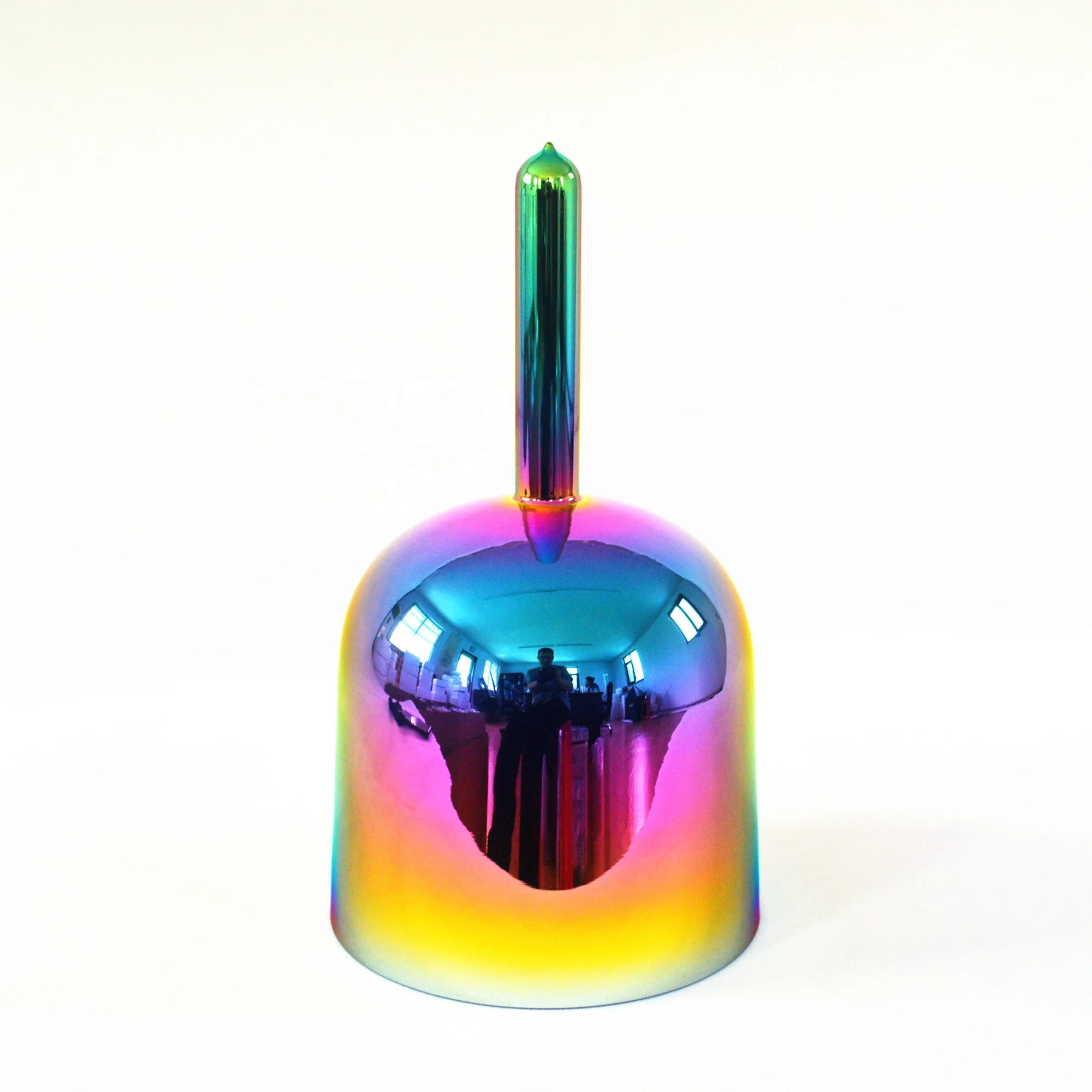 HF Gorgeous Handle Crystal Singing Bowl Titanium Plated Bowl Sound Healing Meditation Octave 3rd 4th Quartz Sound Bowl