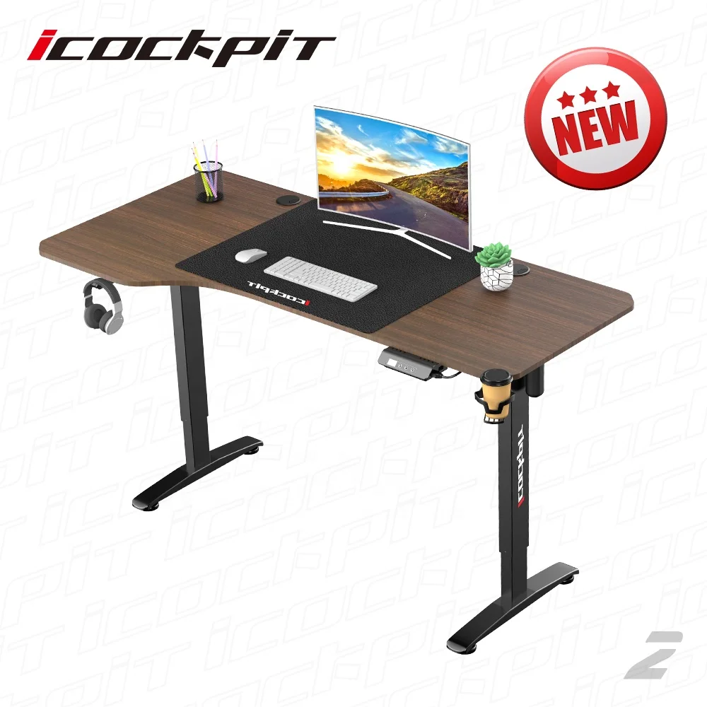 
Icockpit Single Motor Electric Adjustable Standing Desk Height Adjustable Desk Frame Sit Stand Desk Luxury Office Furniture 
