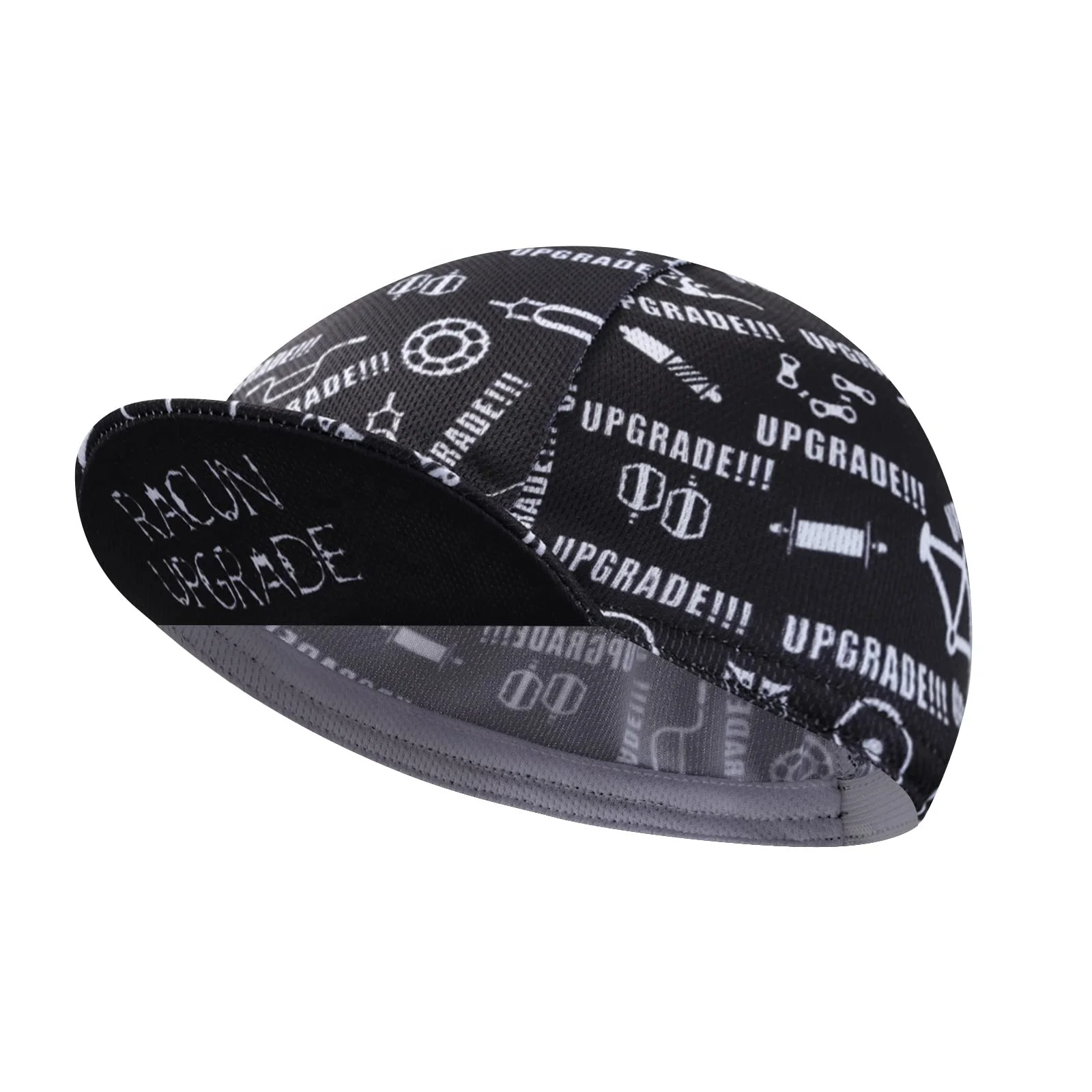 Wholesale Polyester Quick Drying Sublimation Digital Printing Eyelet Mesh Bike Hat Custom Elastic Fitted Sport Cycling Cap