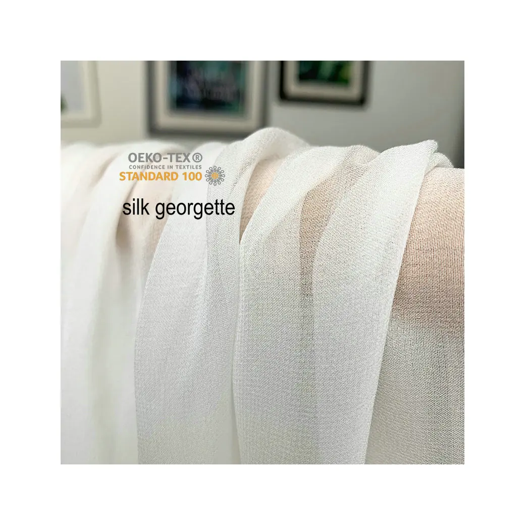 8mm to 18 momme  undyed color OEKO-TEX100 Pure Silk Georgette Fabric For Dyeing and Printing