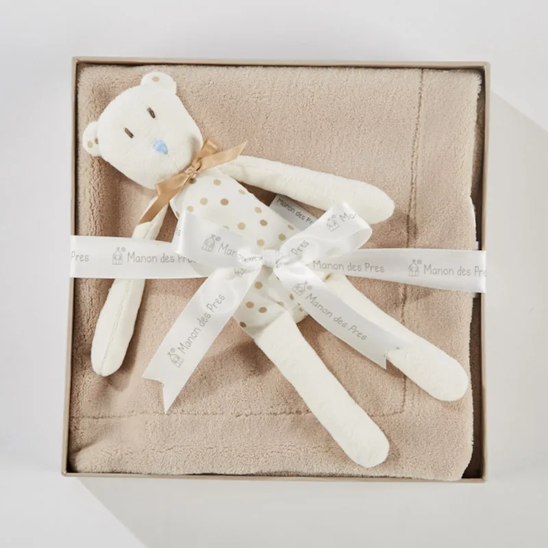 colorful custom stuffed toy newborn baby blanket gift sets