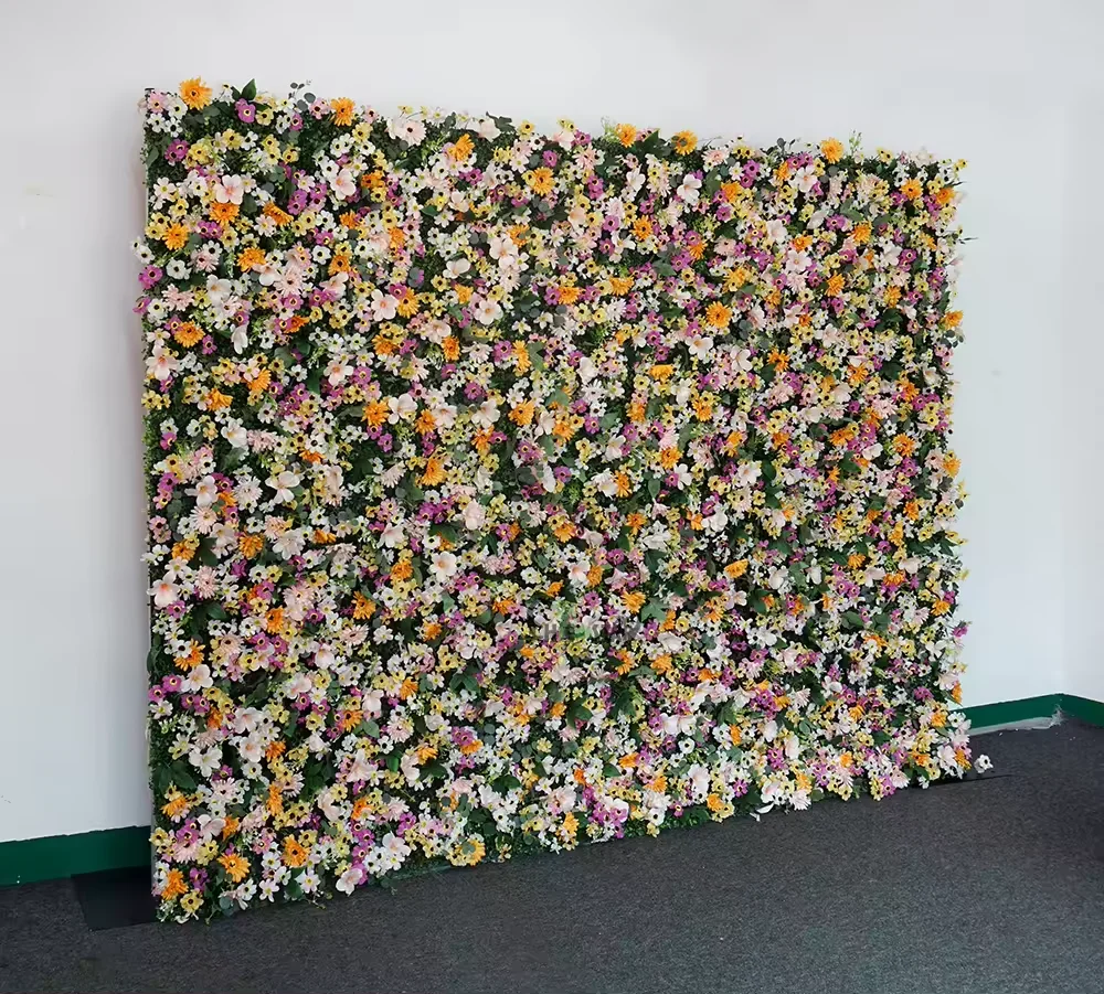 8Ft X 8Ft Floral Backdrop Flower Wall Wedding Backdrop Roll Up Flowers Wall