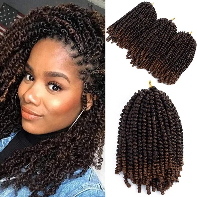Ombre Spring Twist 8 12 Inches Wholesale Spring Braids Ombre Curly Spring Twist Crochet Braid Hair
