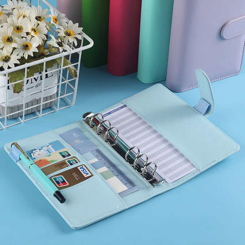 Wholesale PU A6 Budget Binder Set Cash Envelope Budget System Binder Planners With zipper Expense Budget Sheets Label Sticker