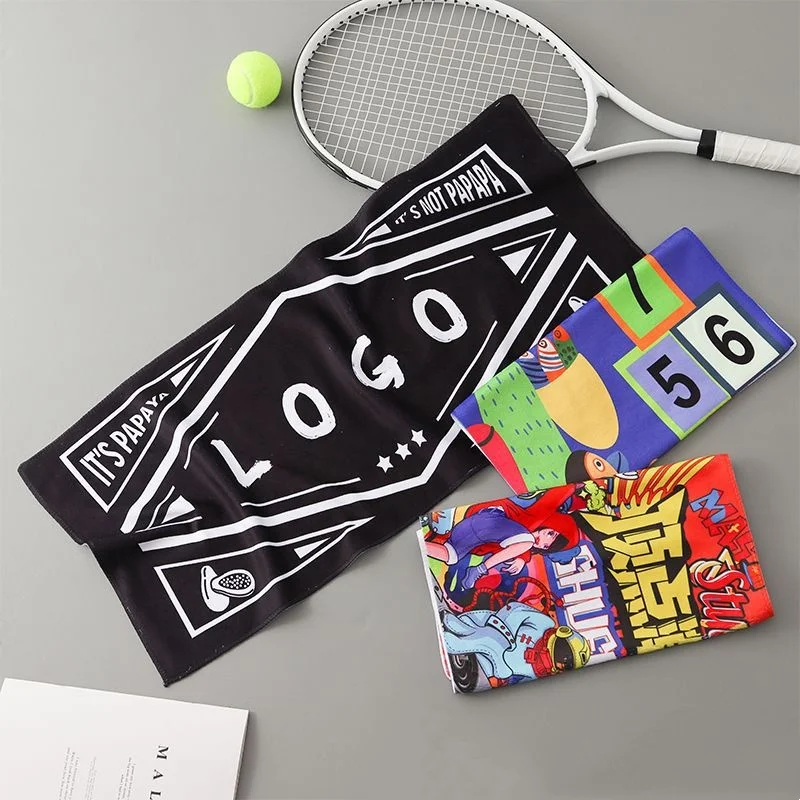 Event towel Heat transfer printed microfiber sports towel printed logo Gym Basketball Hip Hop dance event towel