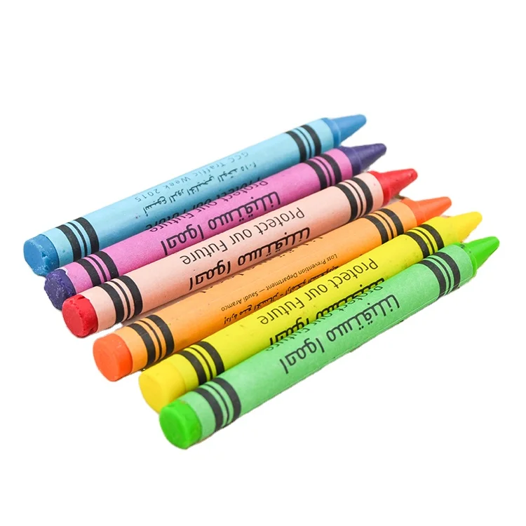 high quality fancy short small size 6 colors wax crayons