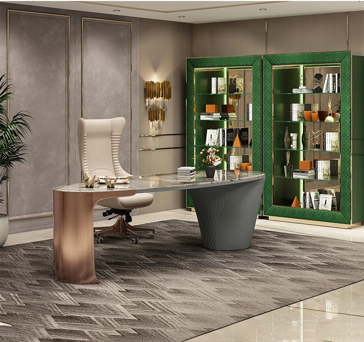 Leather Office Chairs Italian Design High Quality Ergonomic Office Chair Modern Luxury Home Office Furniture Accent Armchair