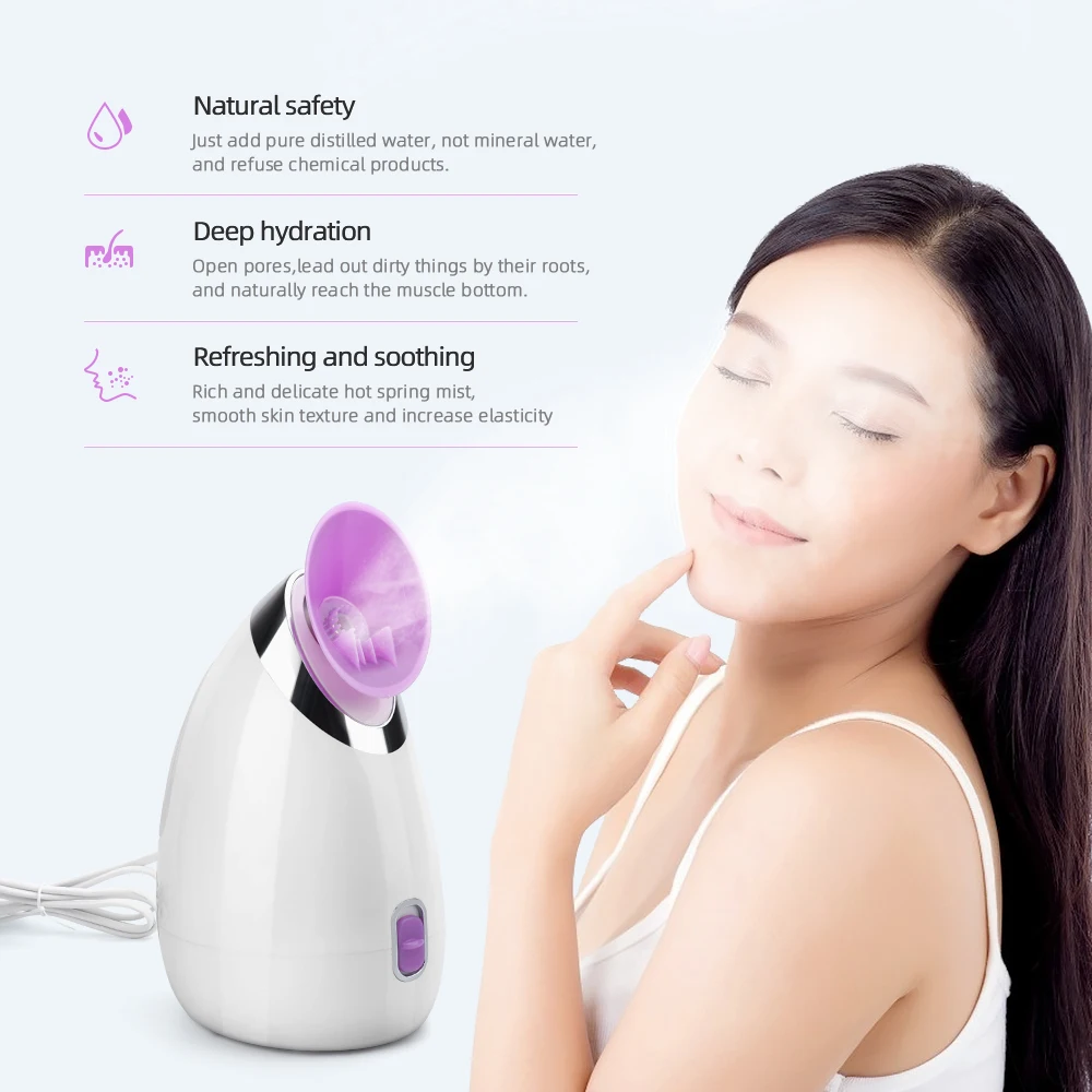 Facial Care Appliances Nano Ionic Facial Steamer Hot Cleaner Deep Cleaning Face Sprayer Machine Beauty Steaming Device