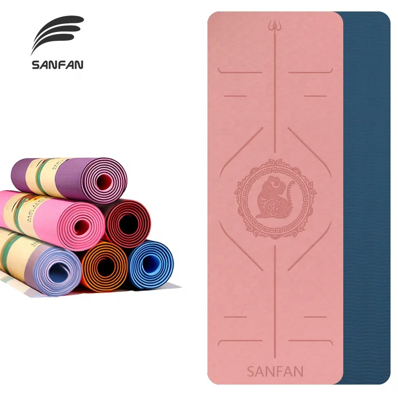 SANFAN Wholesale Printed Exercise Mat Yoga Custom Logo Pilates Workout Sports Yoga Mat