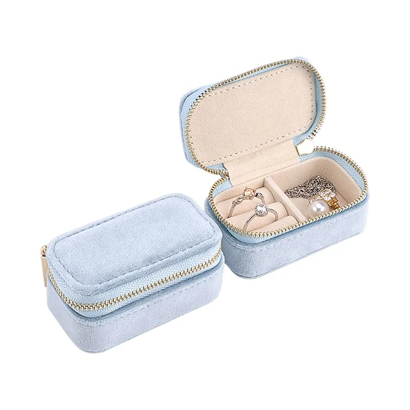 Custom Velvet storage gift jewellery boxes luxury cases logo printed packaging organizer leather jewelry box