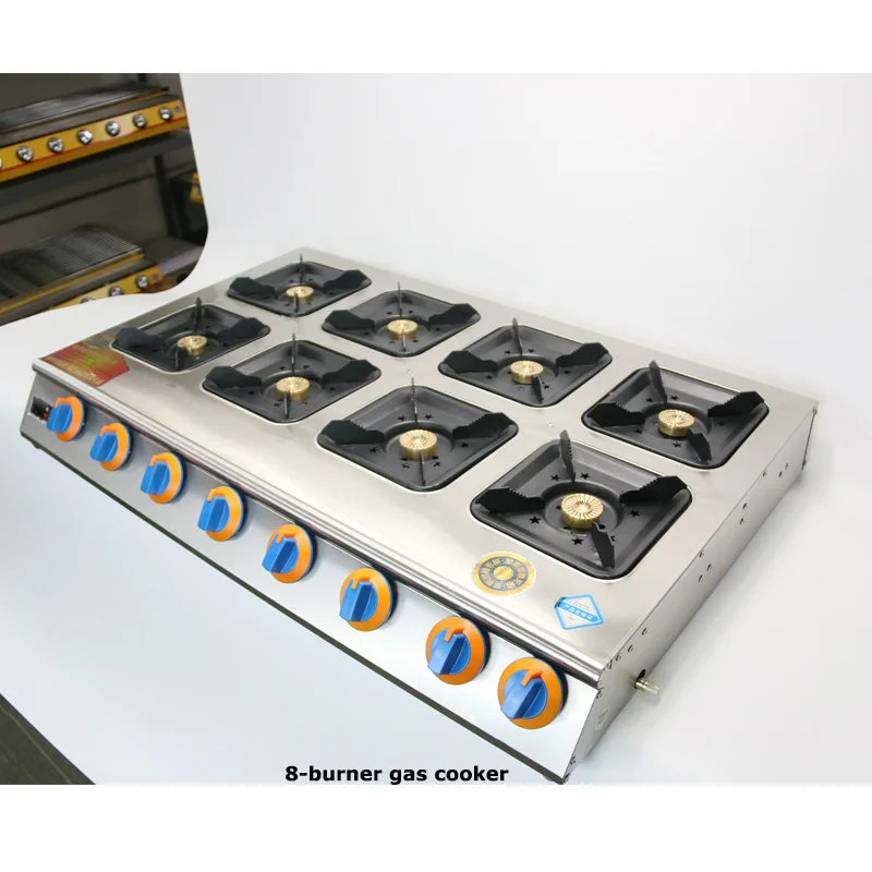 Производители газовой плиты, китайская Коммерческая газовая плита с 8 горелками