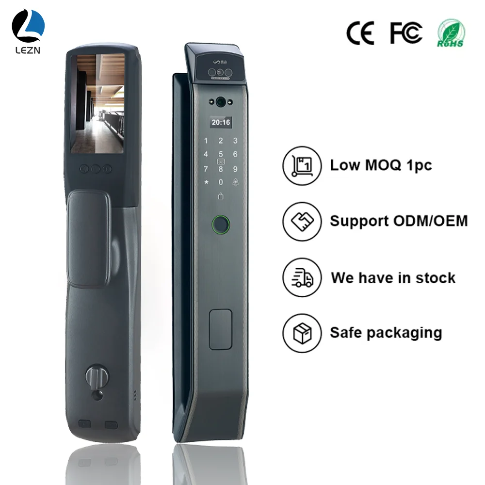 LEZN K17 Factory Price Fingerprint Smart Door Lock RFID WIFI Password Keyless Apartment Room Lock Tuya APP Digital Door Lock