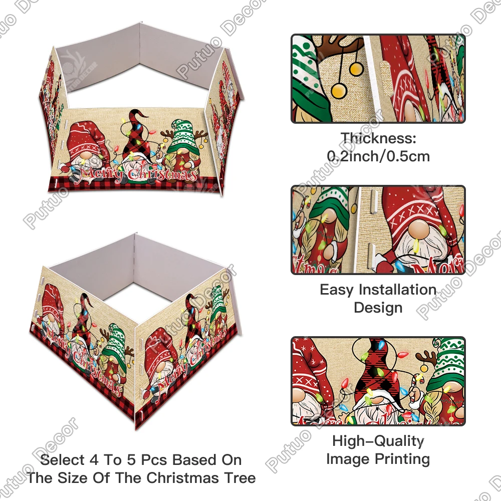 Putuo Decor PVC Christmas Tree Collar Christmas Tree Ring for Home Farmhouse Xmas Party Holiday Home Christmas Tree Decoration