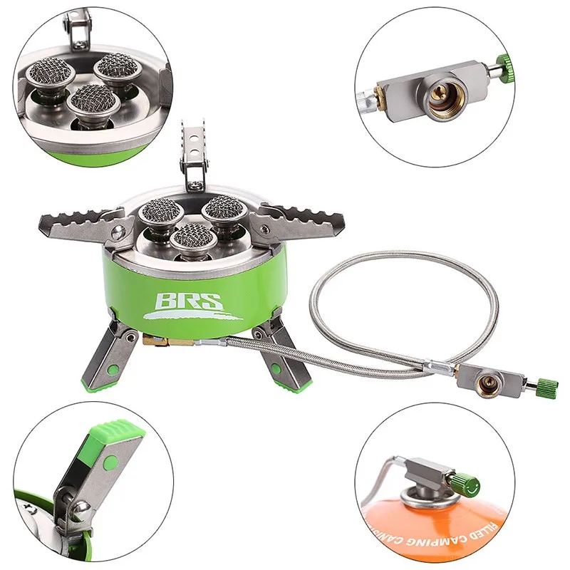 BRS-73 Outdoor Gas Stove Folding Furnace Picnic Cooking Portable Gas Cooker With Three Burners