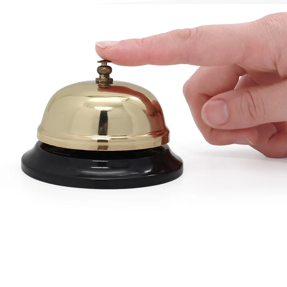 Factory wholesale casino casino ring bell silver or gold smooth thicken glossy stainless steel metal for gambling accessories