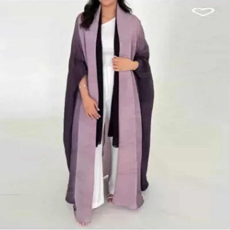 Hot Selling Muslim Caftan with Large Size Dubai Afghan Breathable New Design Polyester Open Abaya Dress for Prayer