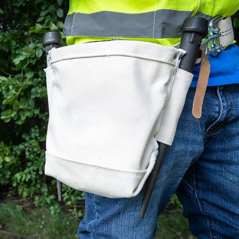 Factory OEM 38OZ Waxed Canvas Bolt Bag Heavy Duty Tool Bag for Bolt Storage with Bull Pin Loops and Belt Strap Connect waist bag