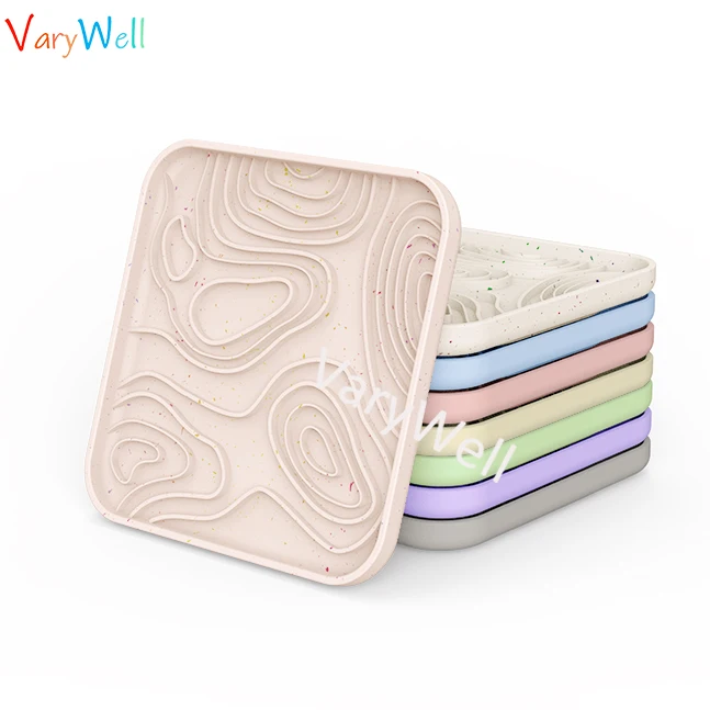 Customize Engrave logo Wall Amount Suction Cups Sky Blue Non-slip Lick Dish Slow Dog Feeding Mat Dog Paradise Silicone Lick